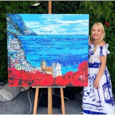 Italy, Positano. Original, painting, picture, modern art, acrylic on canvas 105*120 cm, artist Marina Stognieva